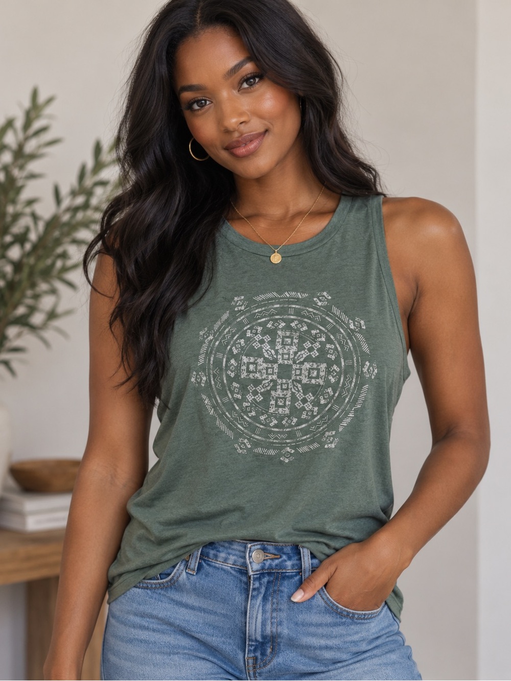 Columbia Green Graphic Tank Top Women’s Outdoor Hiking Casual